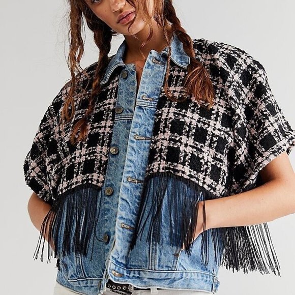 Free People x Tricia Fix Newport Button Down Denim Jacket